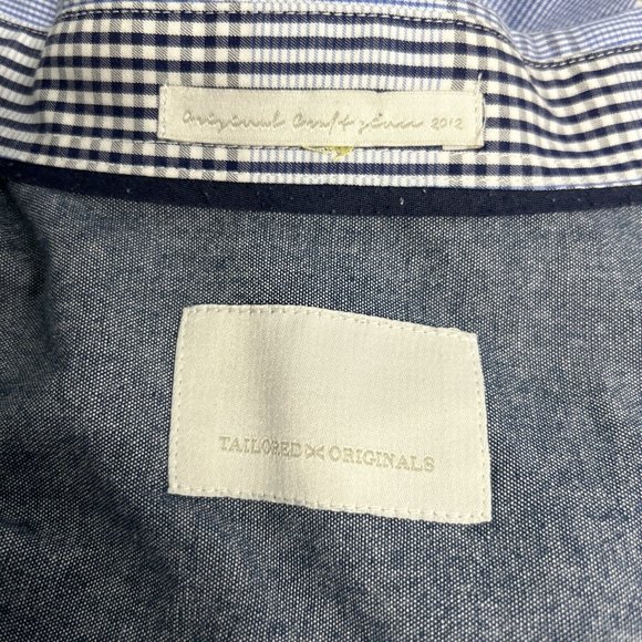 Tailored Originals Blue Plaid Long Sleeve Button Up Men’s Dress Shirt Size S - Picture 8 of 11